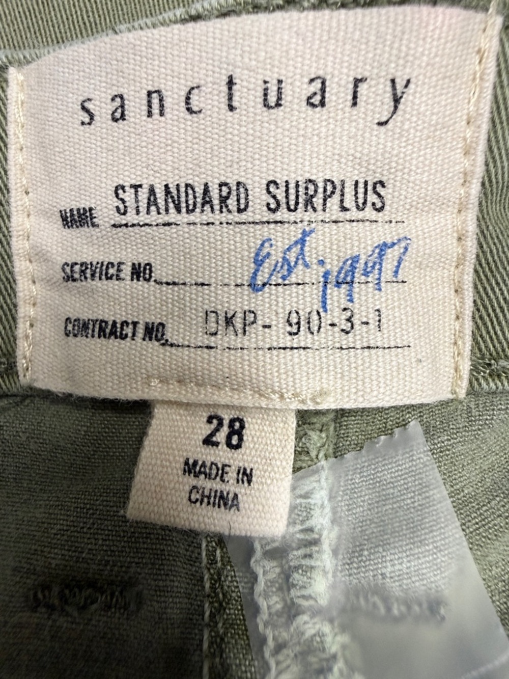 Sanctuary Olive Utility Ankle Pants - Picture 2 of 3